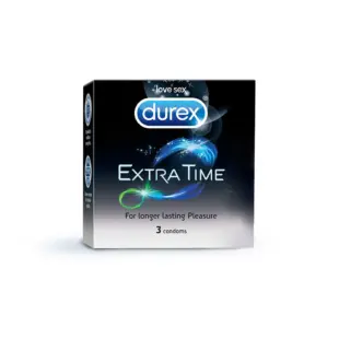 Durex Extra Time Condoms, 3 Count