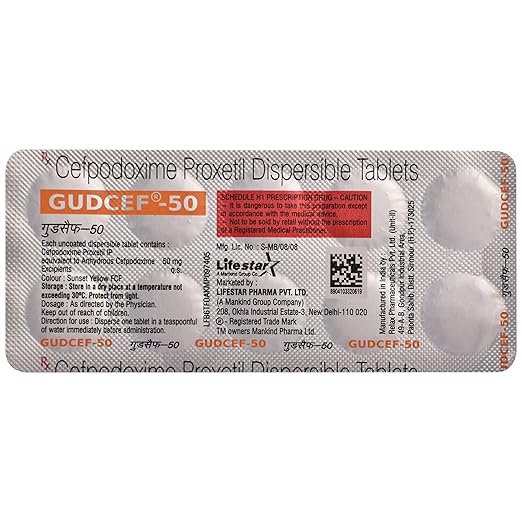 Gudcef 50mg Tablet 1*10 - Image 3