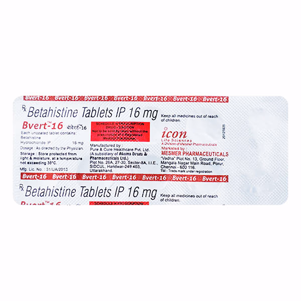 Bvert 16mg Tablet 1*10 - Image 2