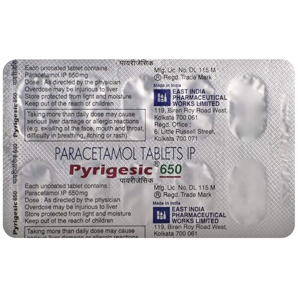 Pyrigesic 650 Tablet 1*15 - Image 3