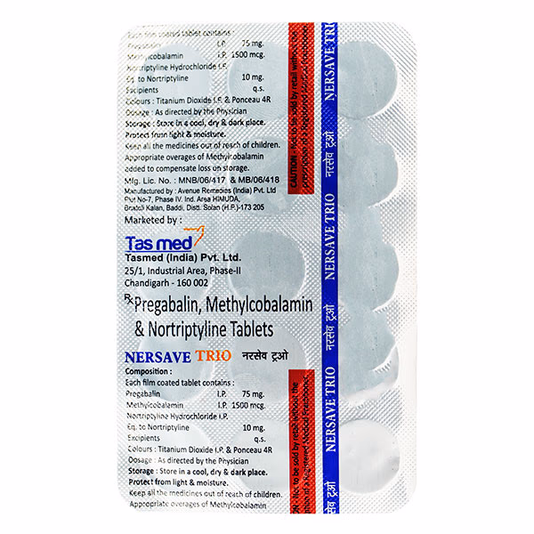 Nersave Trio 75mg/10mg/1500mcg Tablet 1*15