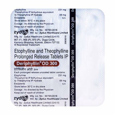 Deriphyllin OD 300 Tablet PR 1*10