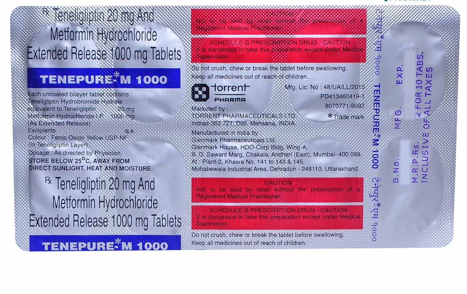Tenepure-M 1000 Tablet ER - Image 2