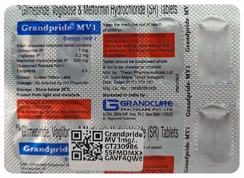 Grandpride MV 1mg/500mg/0.2mg Tablet 1*10 - Image 2