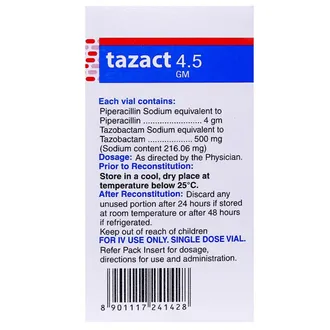 Tazact 4.5gm Injection 1*1vail - Image 3